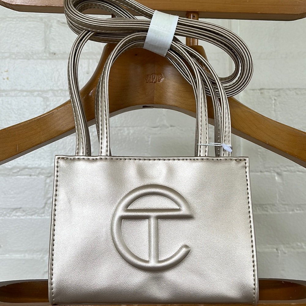 NWT authentic small gold Telfar